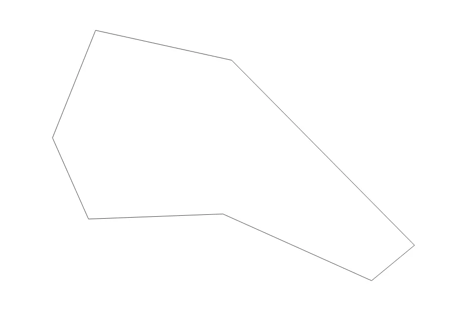 Outline map of Falls Church City, Virginia with subdivision borders.