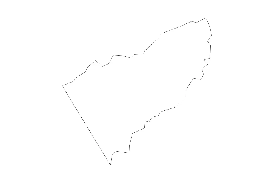Outline map of Floyd County, Virginia with subdivision borders.
