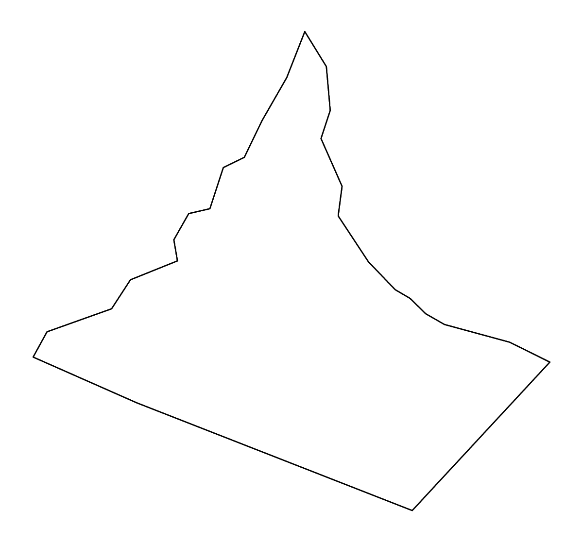 Mapa de contorno de Greene, Virginia con ríos.