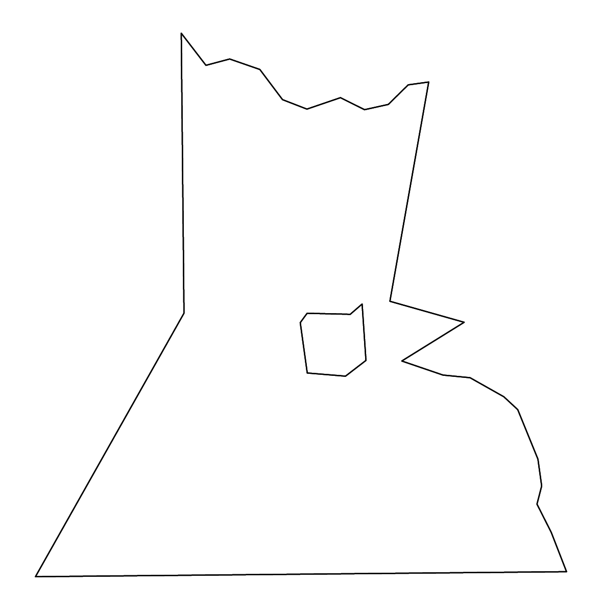 Outline map of Greensville County, Virginia with rivers.