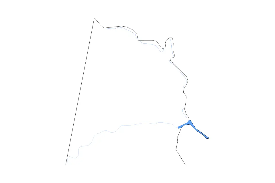 Outline map of Halifax County, Virginia with subdivision borders and major lakes and rivers.