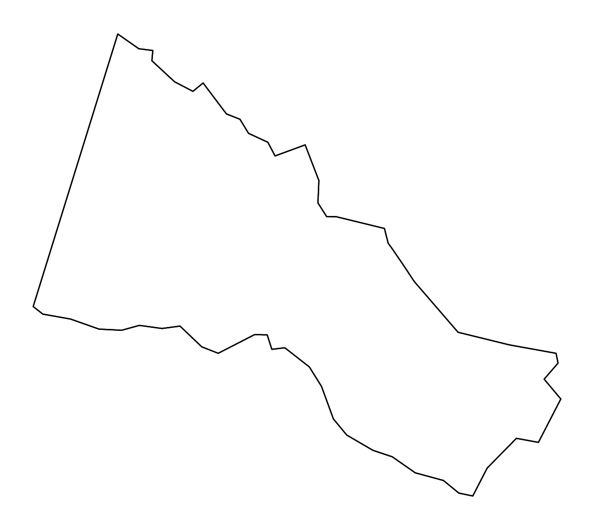 Carte de contour de Hanover, Virginia avec rivières.