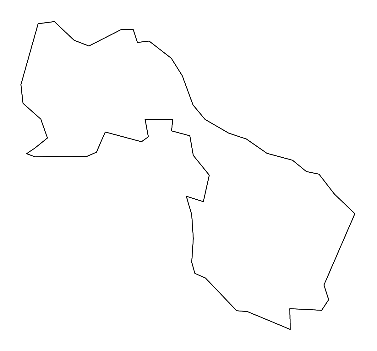 Mapa de contorno de Henrico, Virginia con ríos.