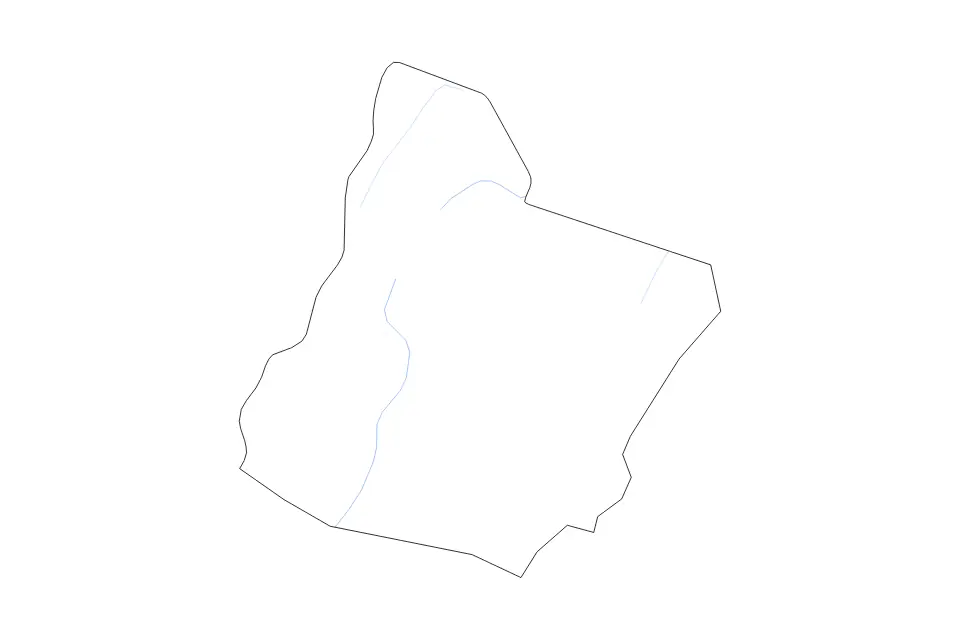 Mapa de Highland, Virginia de tipo contorno y ríos para América del Norte, con contorno y ríos con límites limpios.