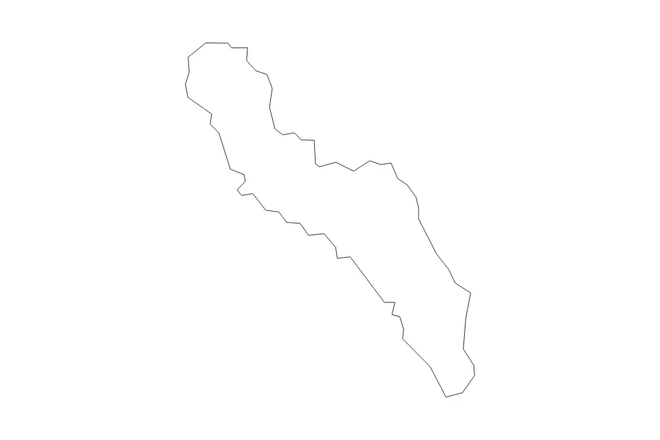 Outline map of King and Queen County, Virginia with subdivision borders.