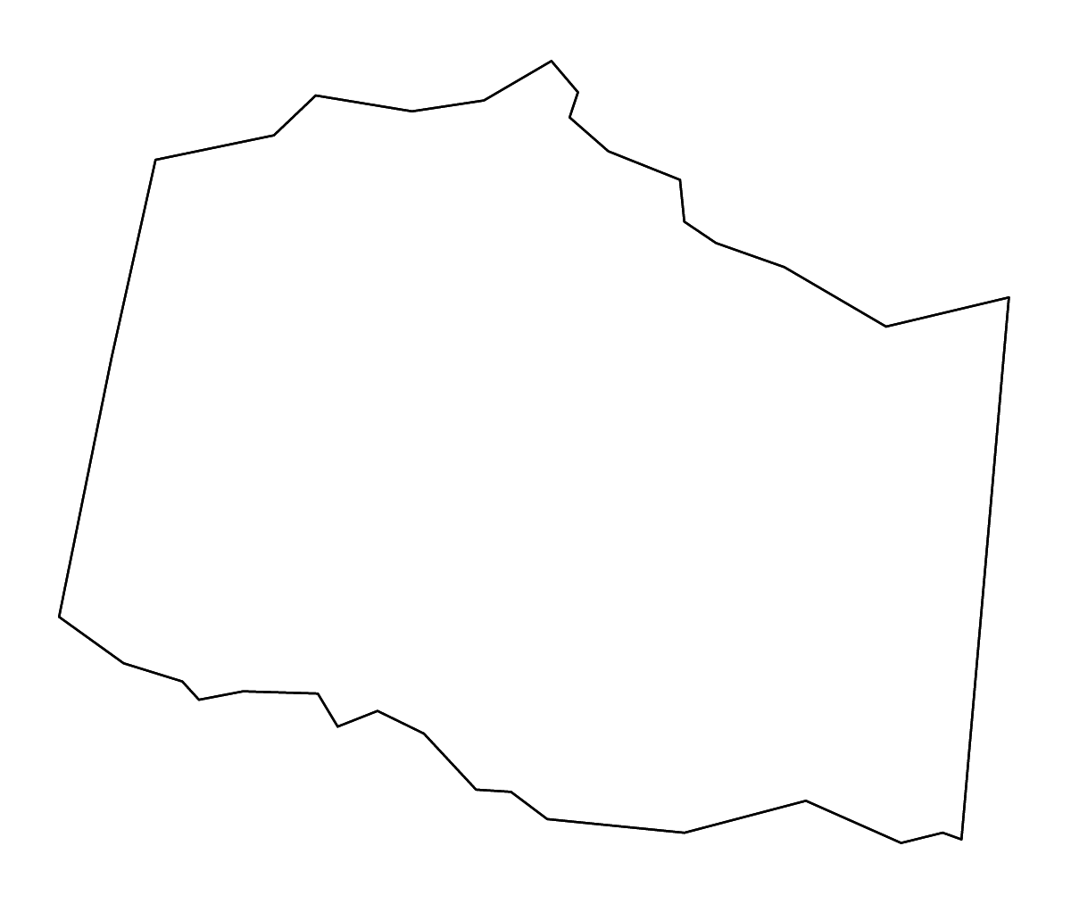 Mapa de contorno de Lunenburg, Virginia con ríos.