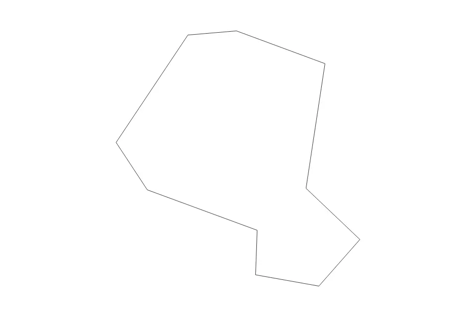 Outline map of Martinsville City, Virginia with subdivision borders.