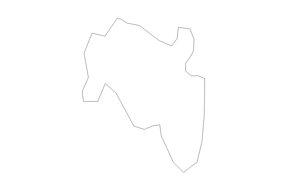 Carte de Mathews, Virginia de type contour pour Amérique du Nord, montrant contour avec des limites nettes.
