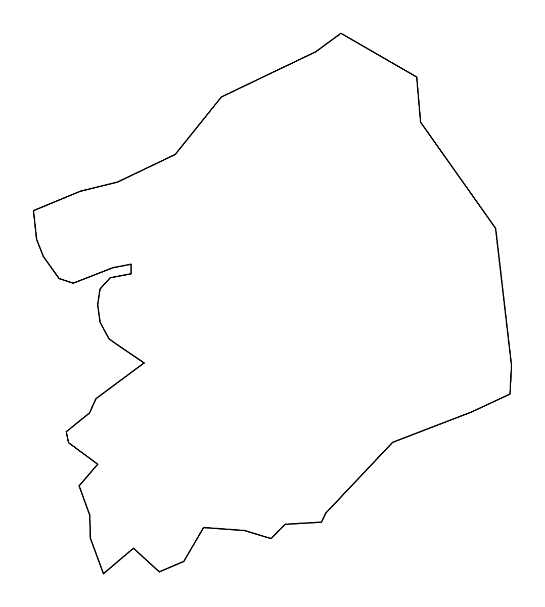 Mapa de contorno de Montgomery, Virginia con ríos.
