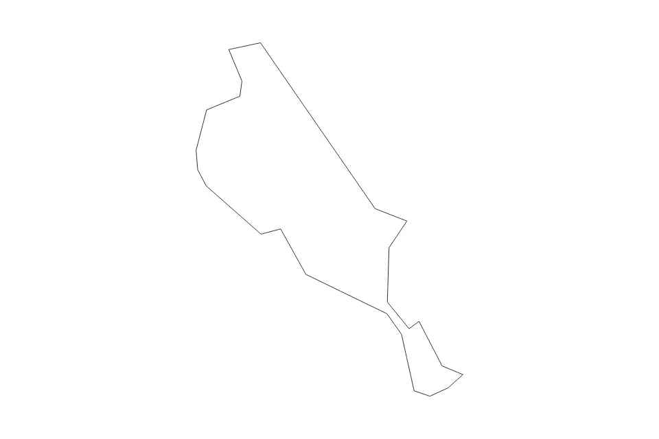 Outline map of Newport News City, Virginia with subdivision borders.