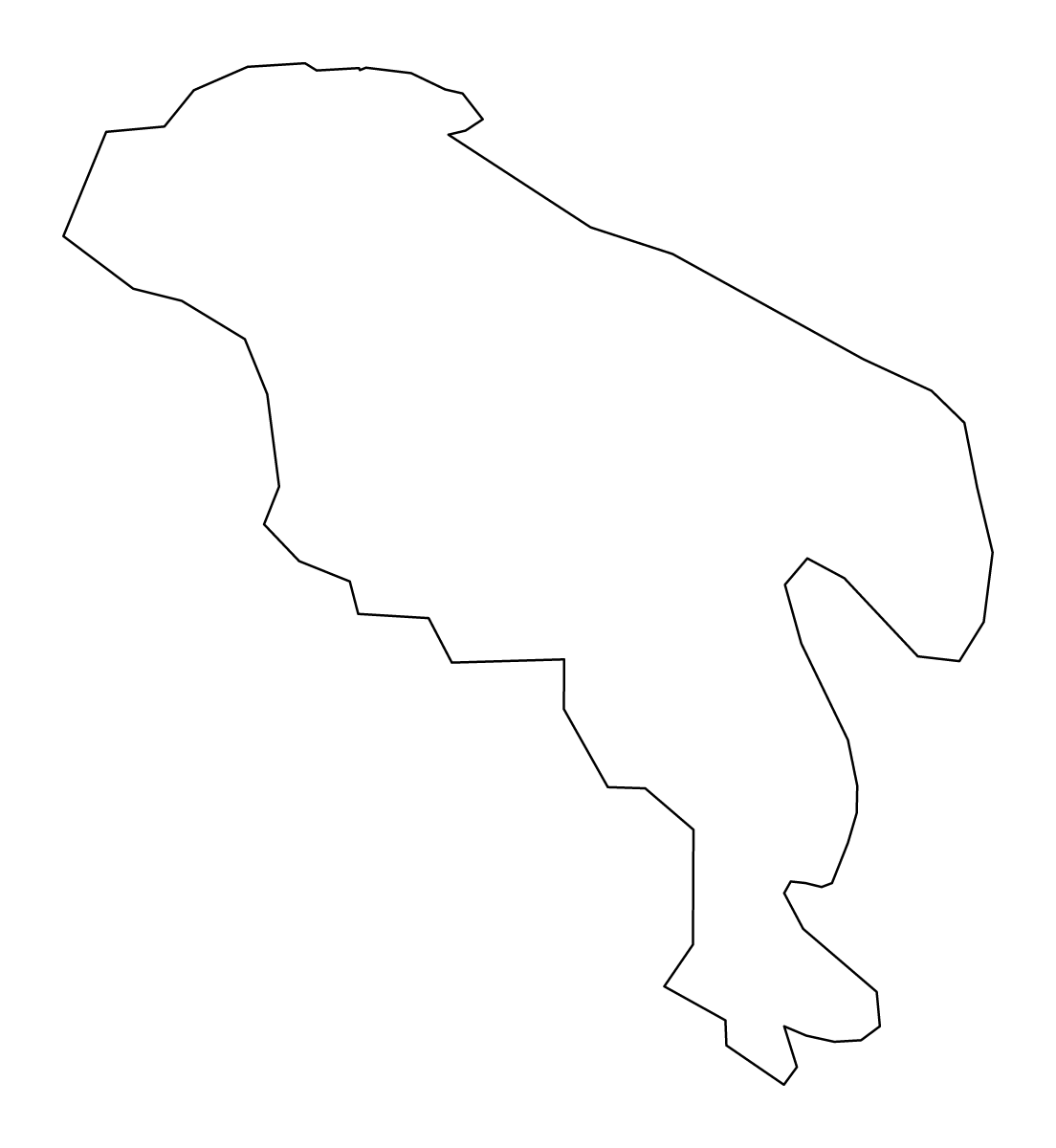 Mapa de contorno de Northumberland, Virginia.