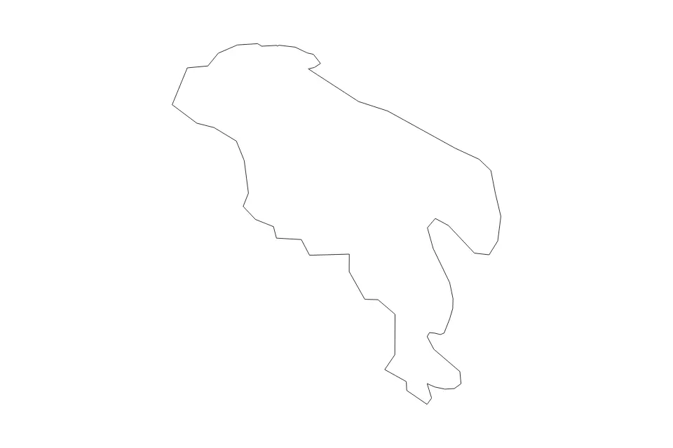 Outline map of Northumberland County, Virginia with subdivision borders.