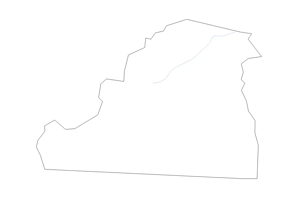 Outline map of Patrick County, Virginia with subdivision borders and rivers.