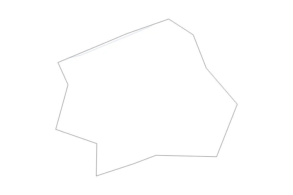 Outline map of Petersburg City, Virginia with subdivision borders and rivers.