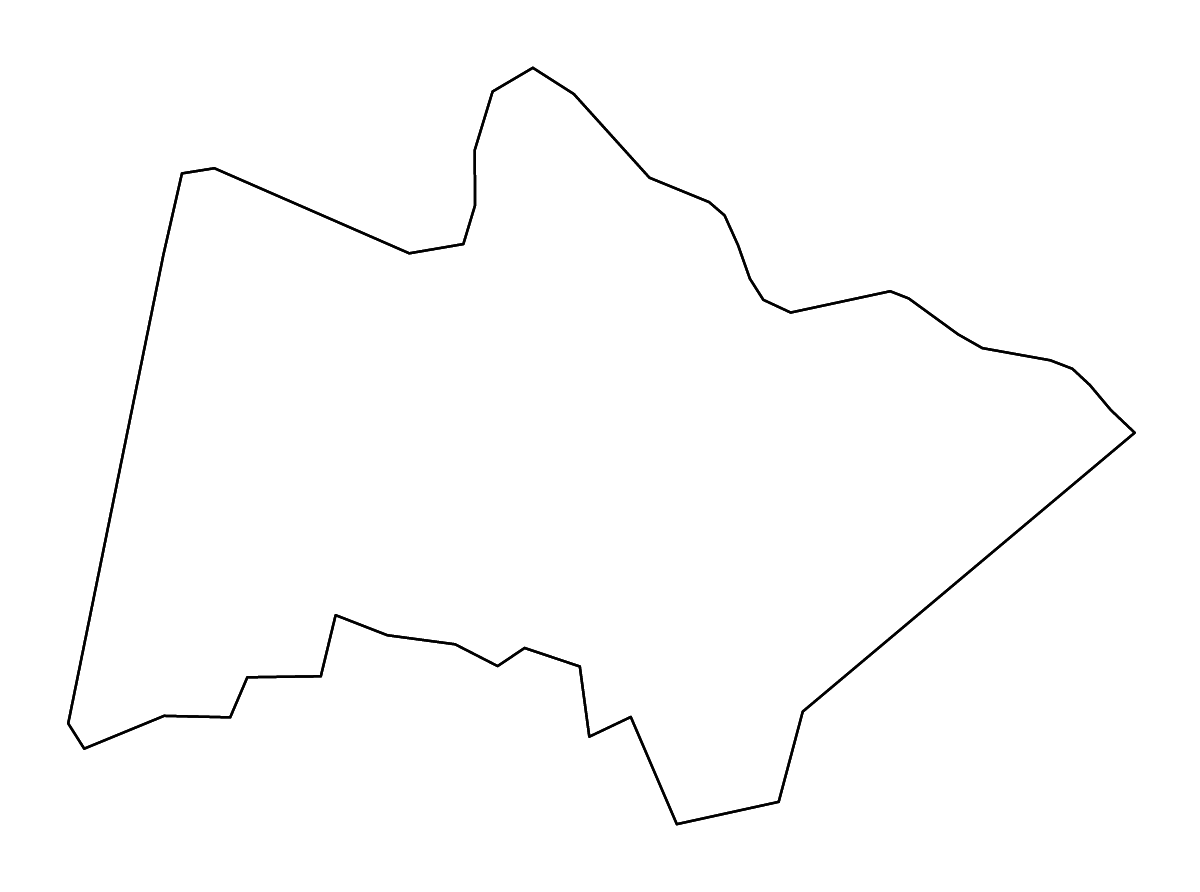 Mapa de contorno de Powhatan, Virginia con ríos.