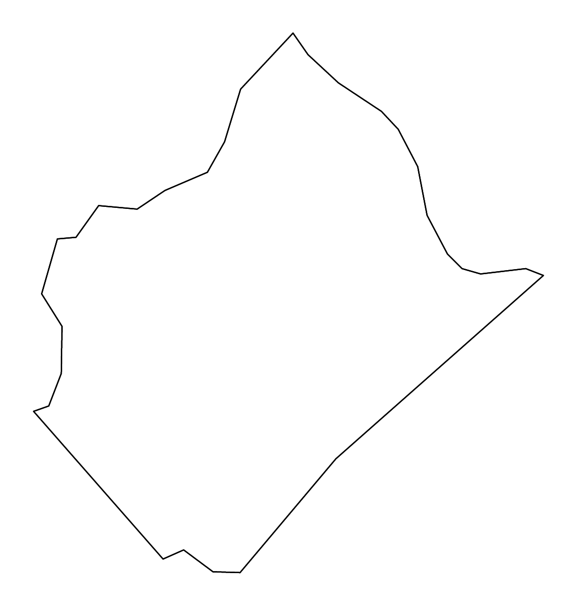 Mapa de contorno de Rappahannock, Virginia con ríos.