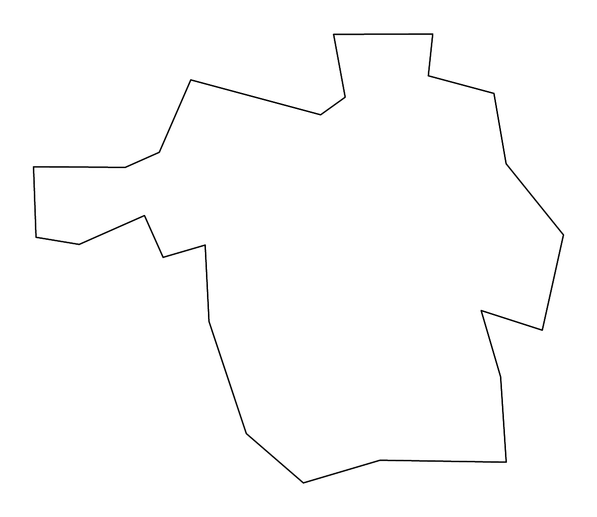 Mapa de contorno de Richmond, Virginia con ríos.