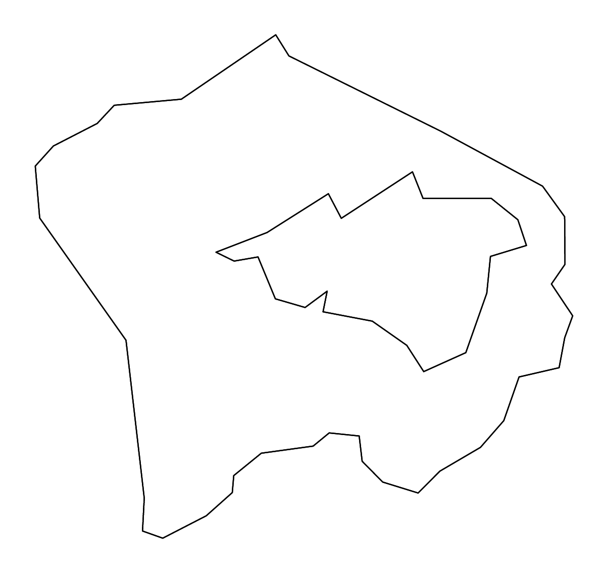 Mapa de contorno de Roanoke (condado), Virginia con ríos.