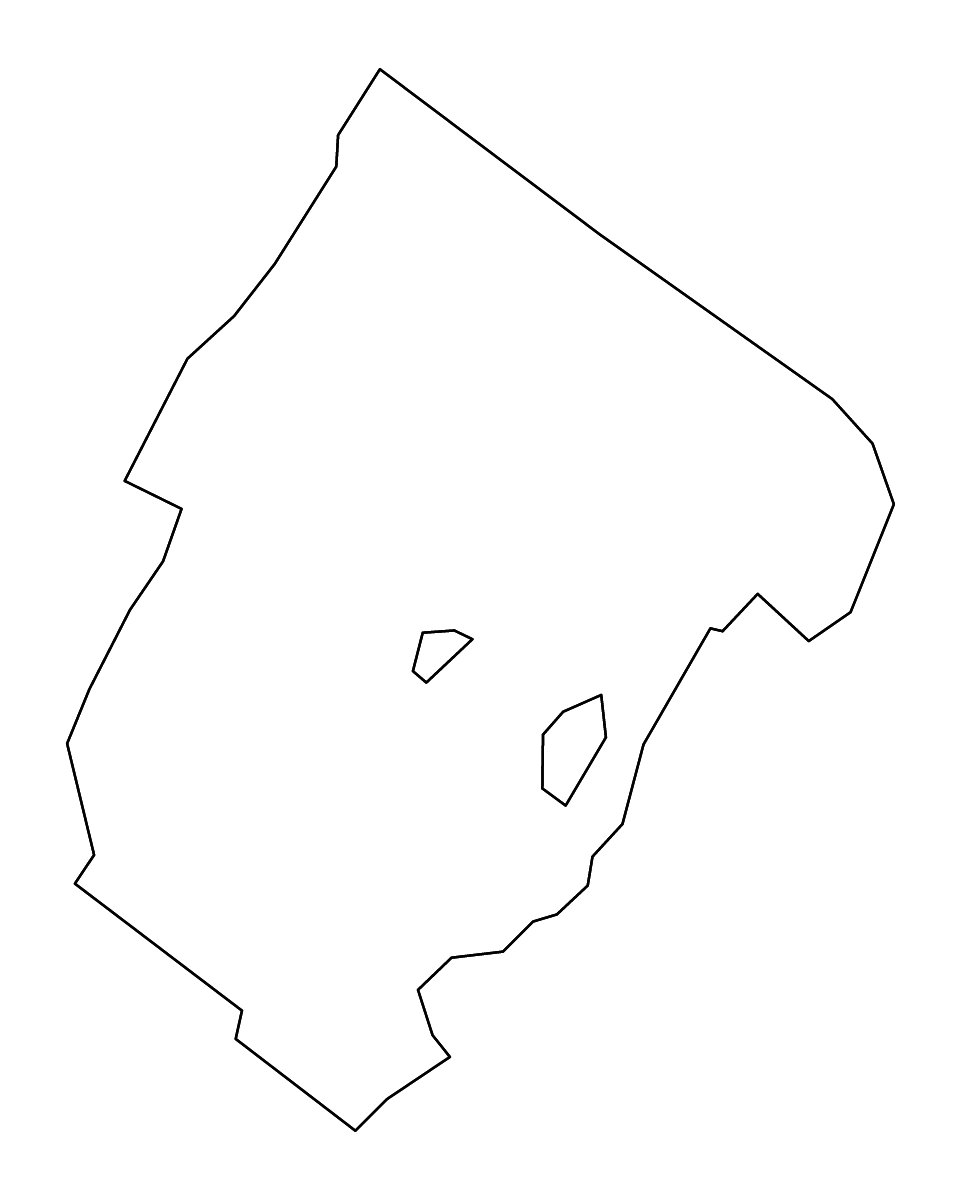 Outline map of Rockbridge County, Virginia with rivers.