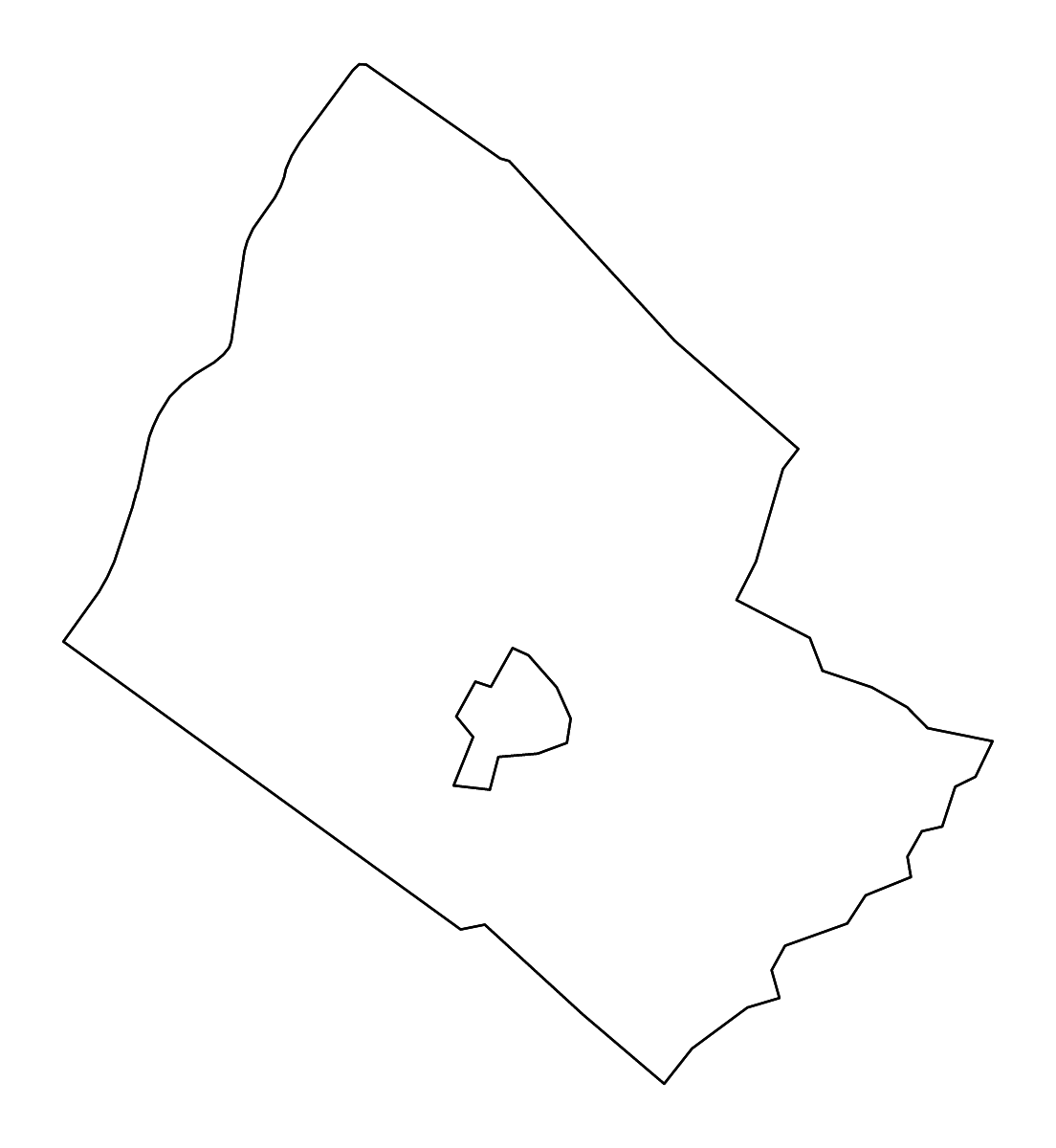 Mapa de contorno de Rockingham, Virginia con ríos.