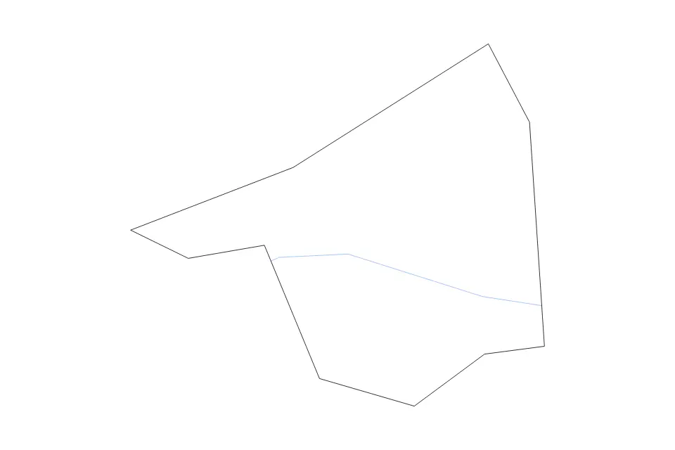 Outline map of Salem City, Virginia with subdivision borders and rivers.