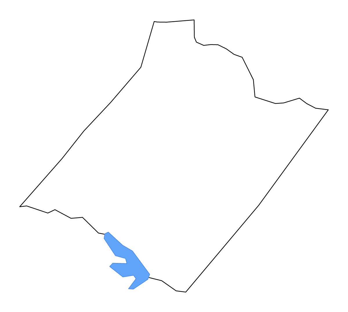 Mapa de contorno de Spotsylvania, Virginia con lagos y ríos.