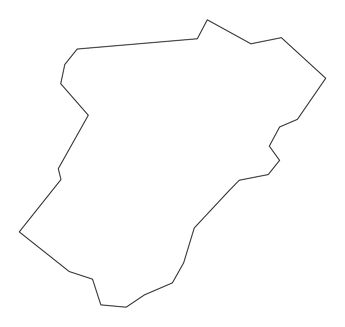Mapa de contorno de Warren, Virginia con ríos.
