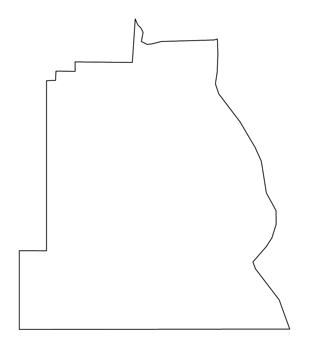 Mapa de contorno de Asotin, Washington con ríos.