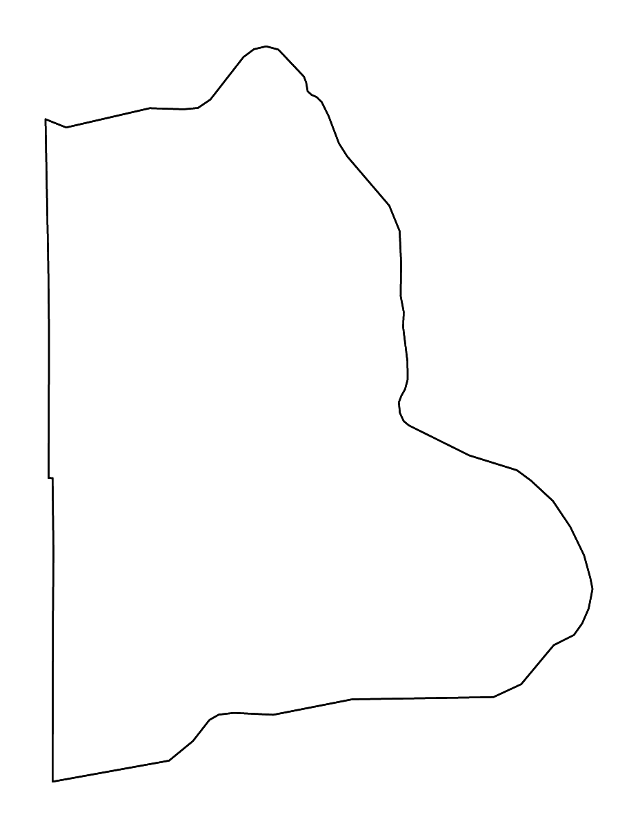 Mapa de contorno de Benton, Washington con ríos.