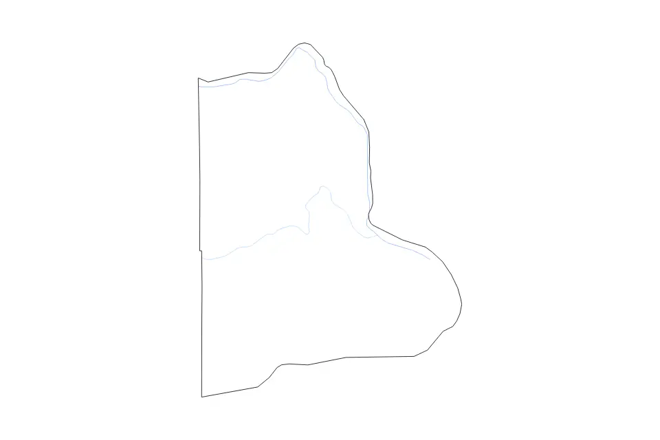 Mapa de Benton, Washington de tipo contorno y ríos para América del Norte, con contorno y ríos con límites limpios.