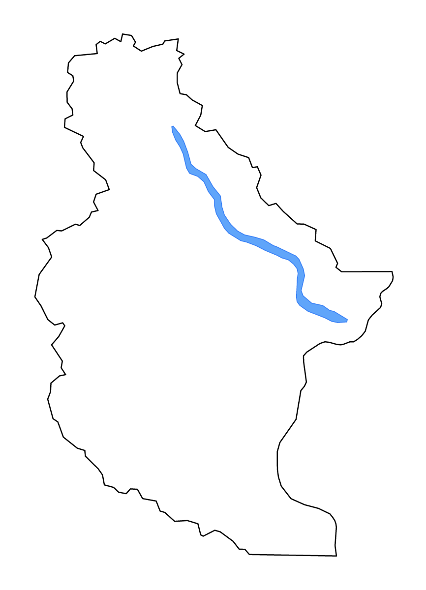 Outline map of Chelan County, Washington with lakes and rivers.