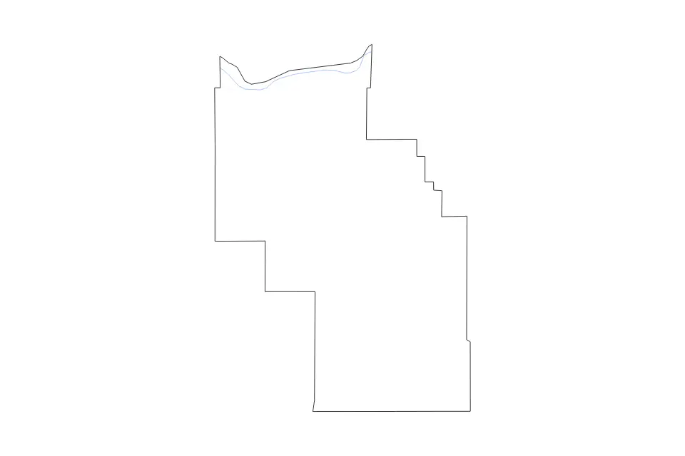 Outline map of Columbia County, Washington with subdivision borders and rivers.