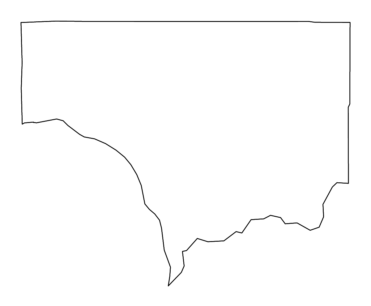 Mapa de contorno de Cowlitz, Washington con ríos.