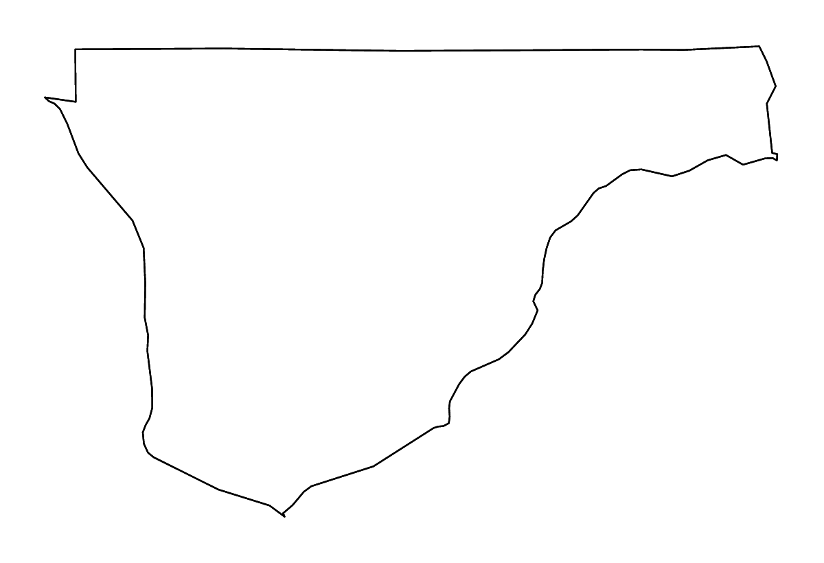Mapa de contorno de Franklin, Washington con ríos.
