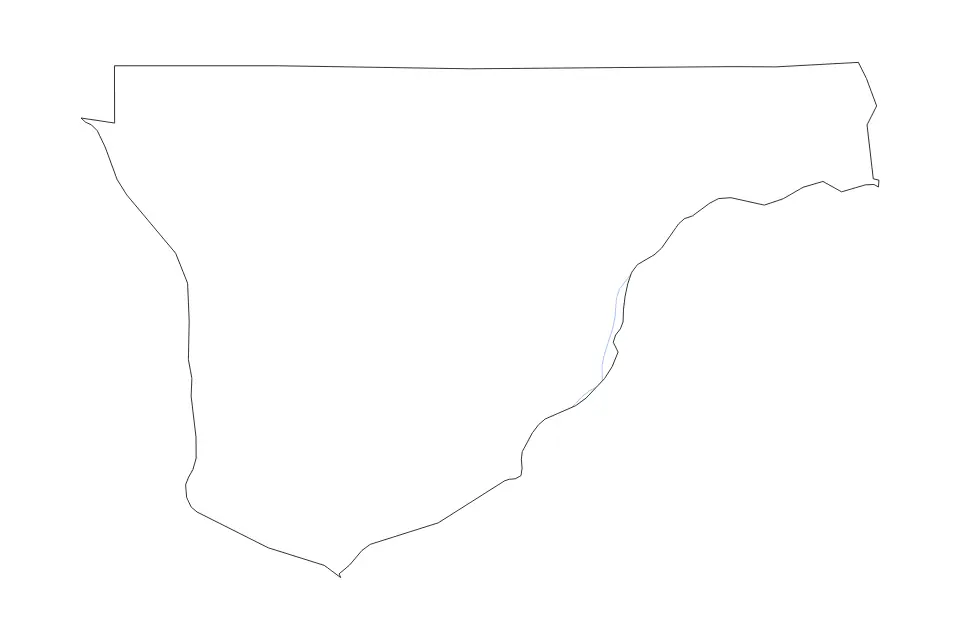 Outline map of Franklin County, Washington with subdivision borders and rivers.