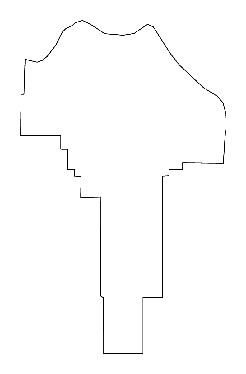Mapa de contorno de Garfield, Washington con ríos.