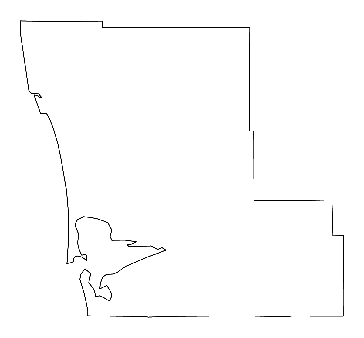 Outline map of Grays Harbor County, Washington with rivers.