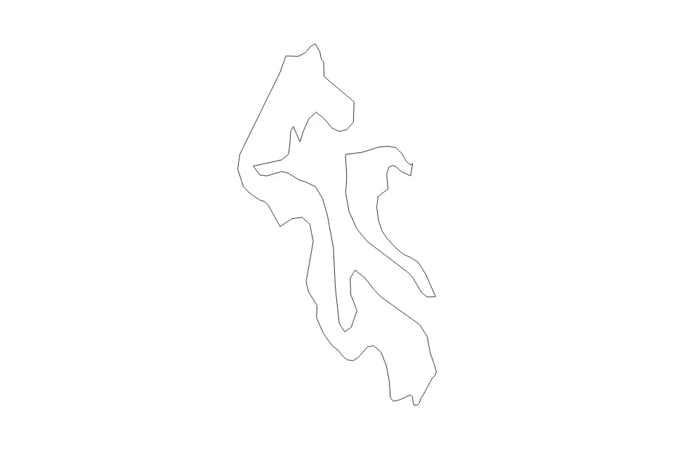 Carte de Island, Washington de type contour pour Amérique du Nord, montrant contour avec des limites nettes.