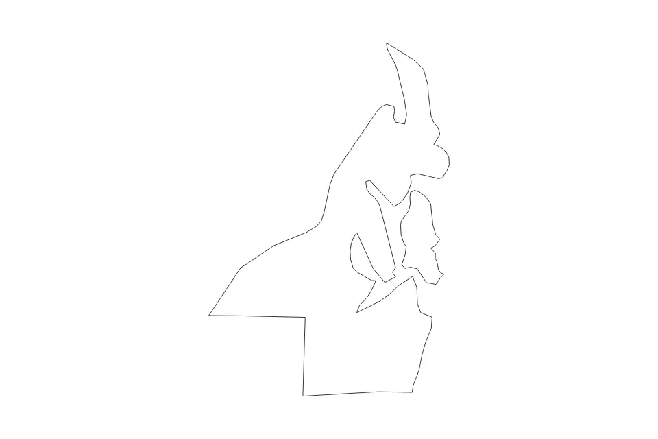 Outline map of Kitsap County, Washington with subdivision borders.
