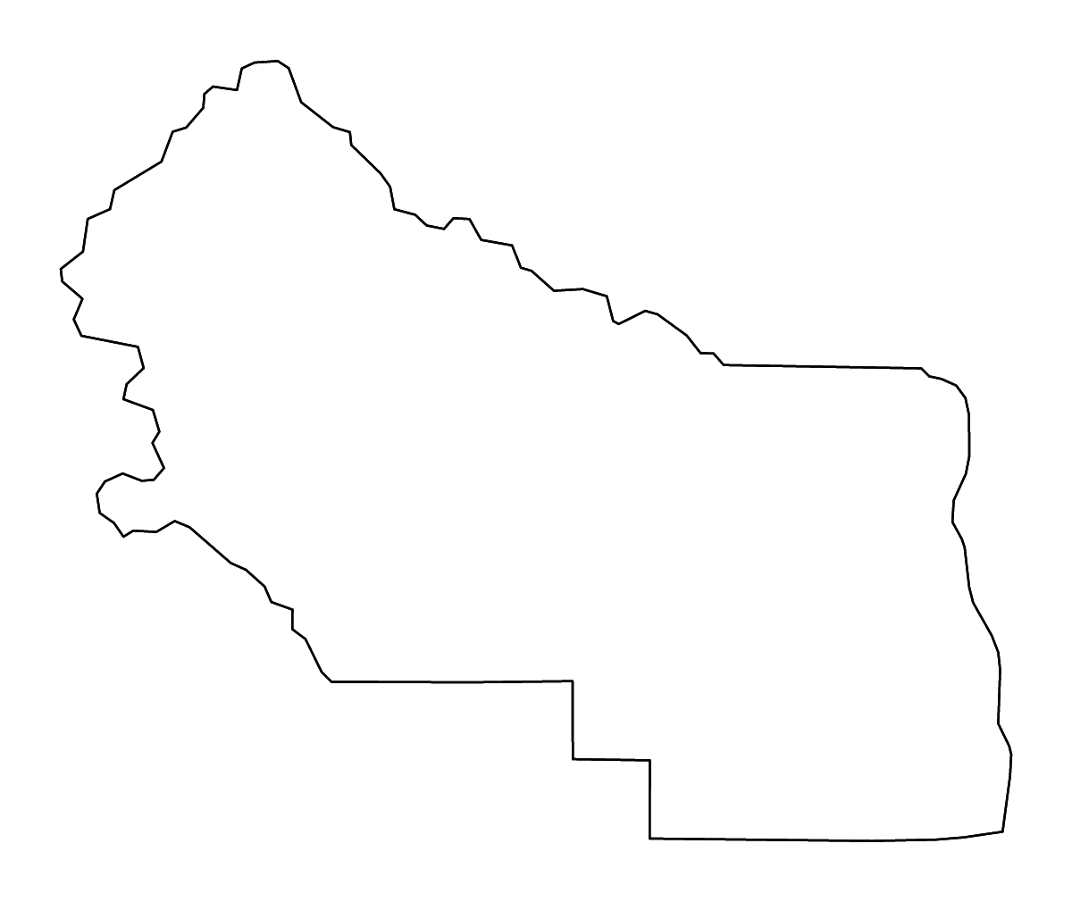 Mapa de contorno de Kittitas, Washington con ríos.