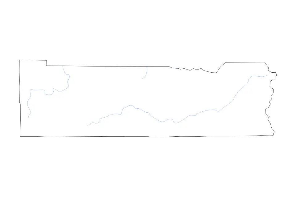 Outline map of Lewis County, Washington with subdivision borders and rivers.