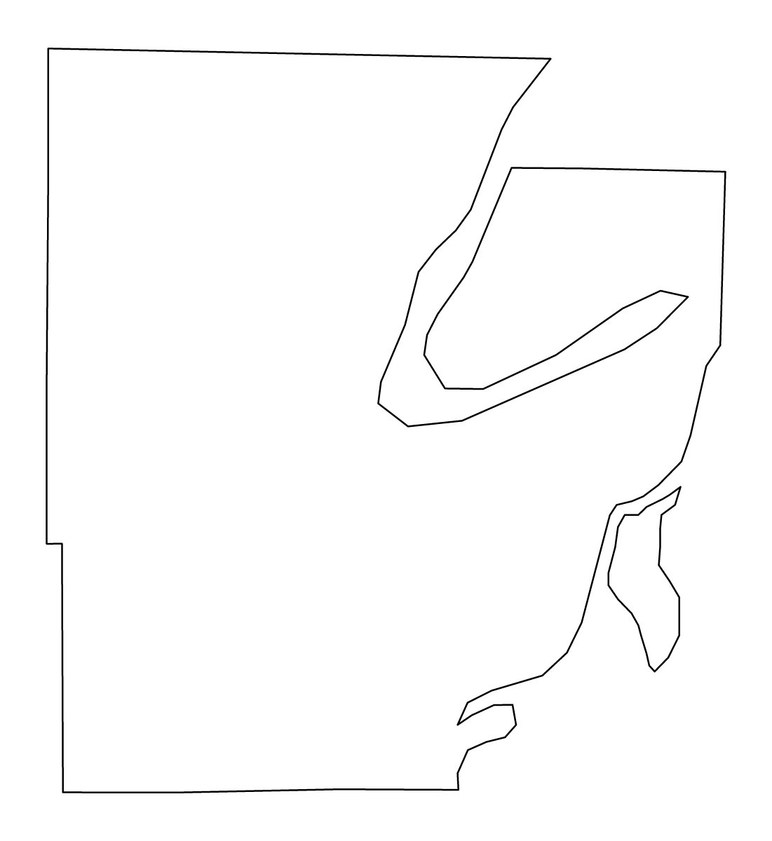 Carte de contour de Mason, Washington.