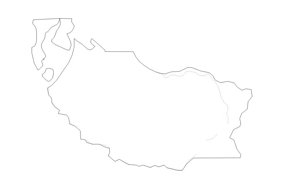 Outline map of Pierce County, Washington with subdivision borders and rivers.