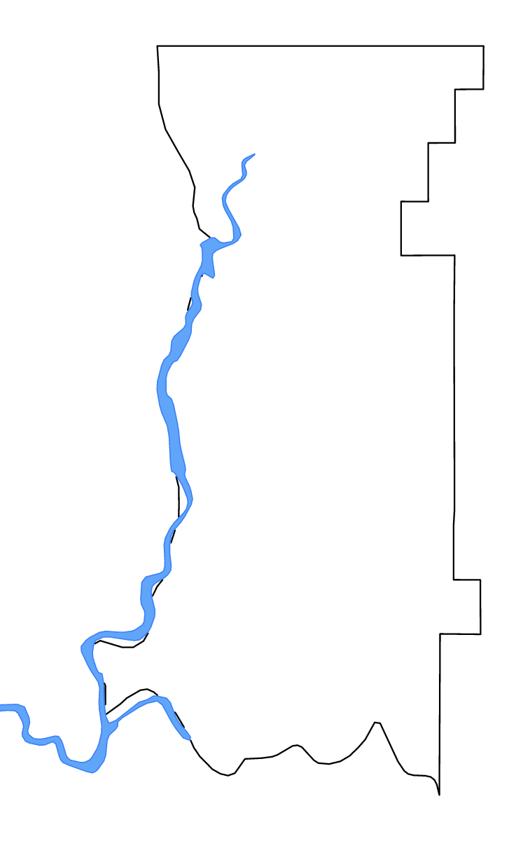 Mapa de contorno de Stevens, Washington con lagos y ríos.