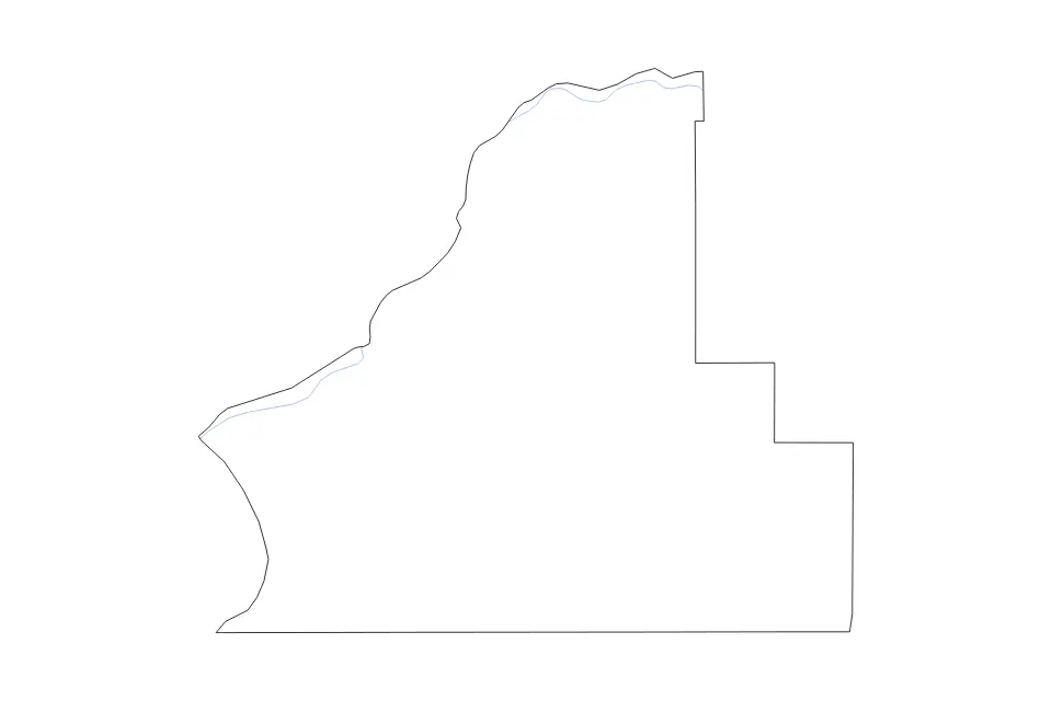 Carte de Walla Walla, Washington de type contour et rivières pour Amérique du Nord, montrant contour et rivières avec des limites nettes.