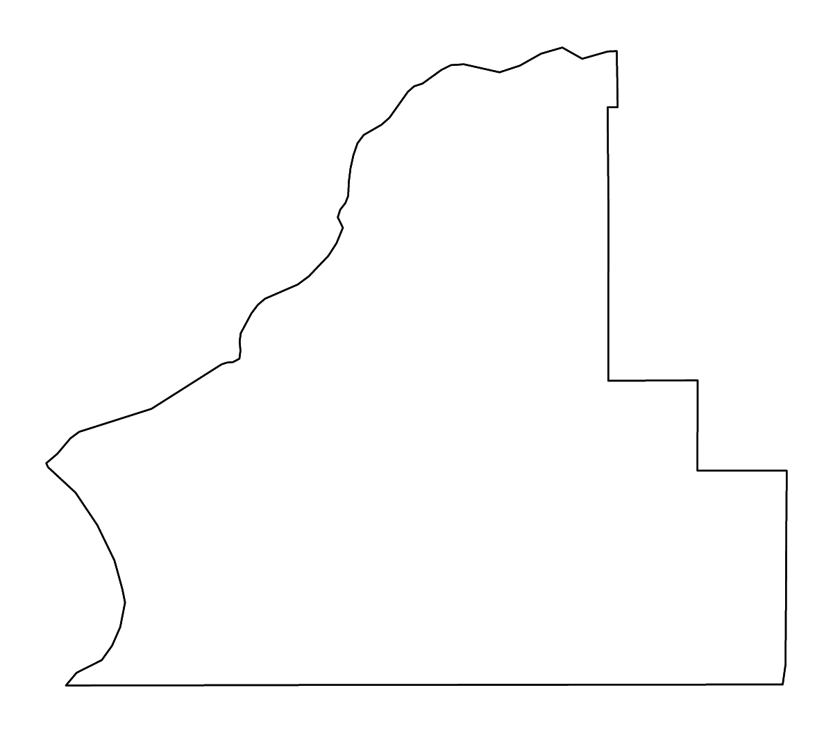 Mapa de contorno de Walla Walla, Washington con ríos.
