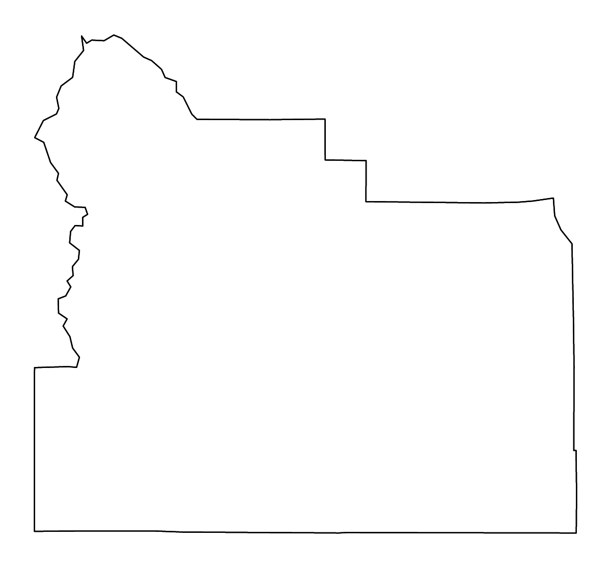 Mapa de contorno de Yakima, Washington con ríos.