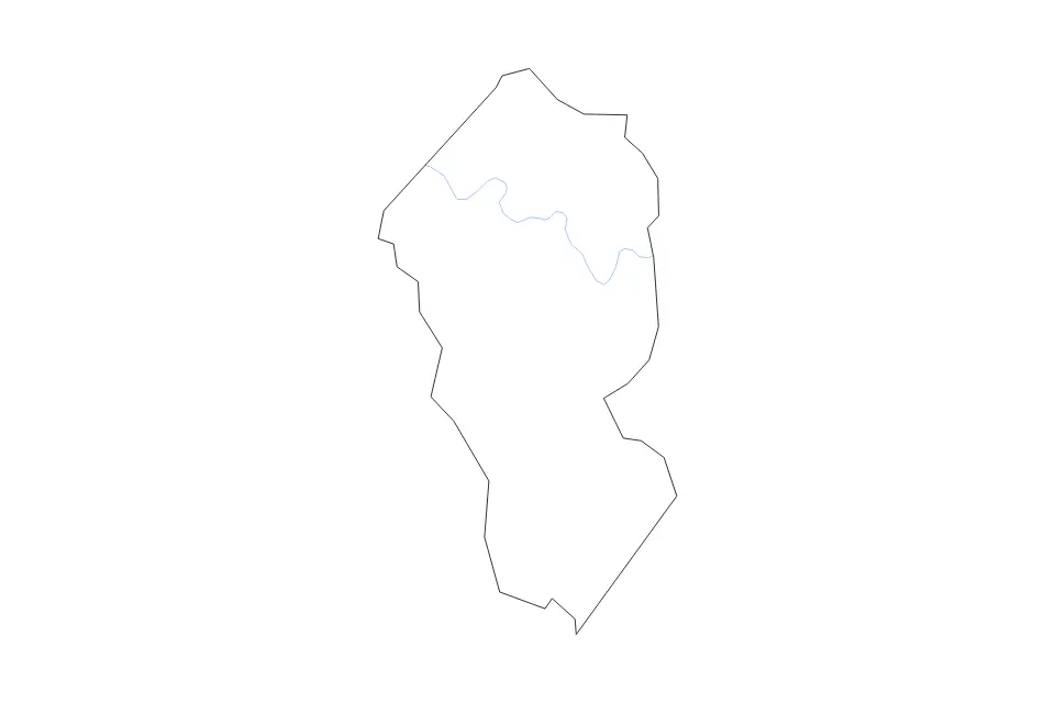 Mapa de Calhoun, West Virginia de tipo contorno y ríos para América del Norte, con contorno y ríos con límites limpios.