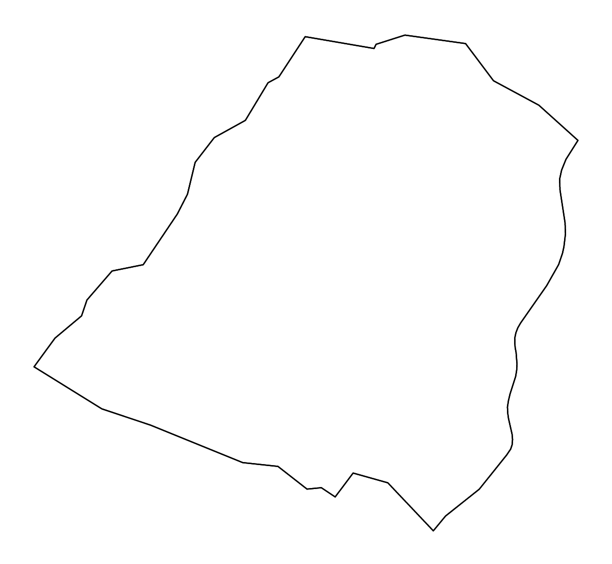 Mapa de contorno de Hampshire, West Virginia con ríos.