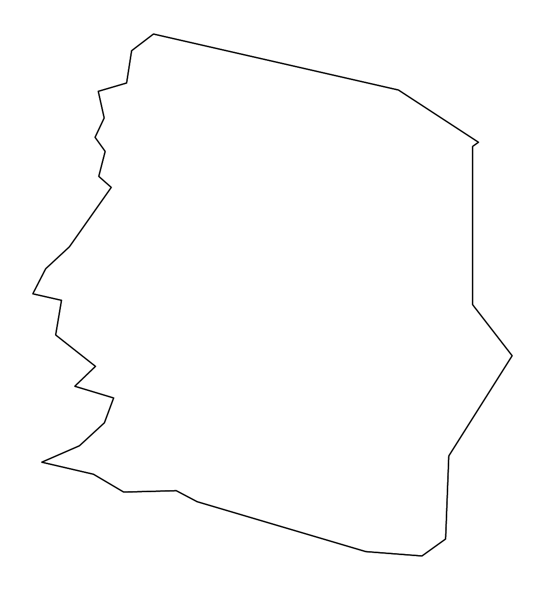 Carte de contour de Harrison, West Virginia avec rivières.